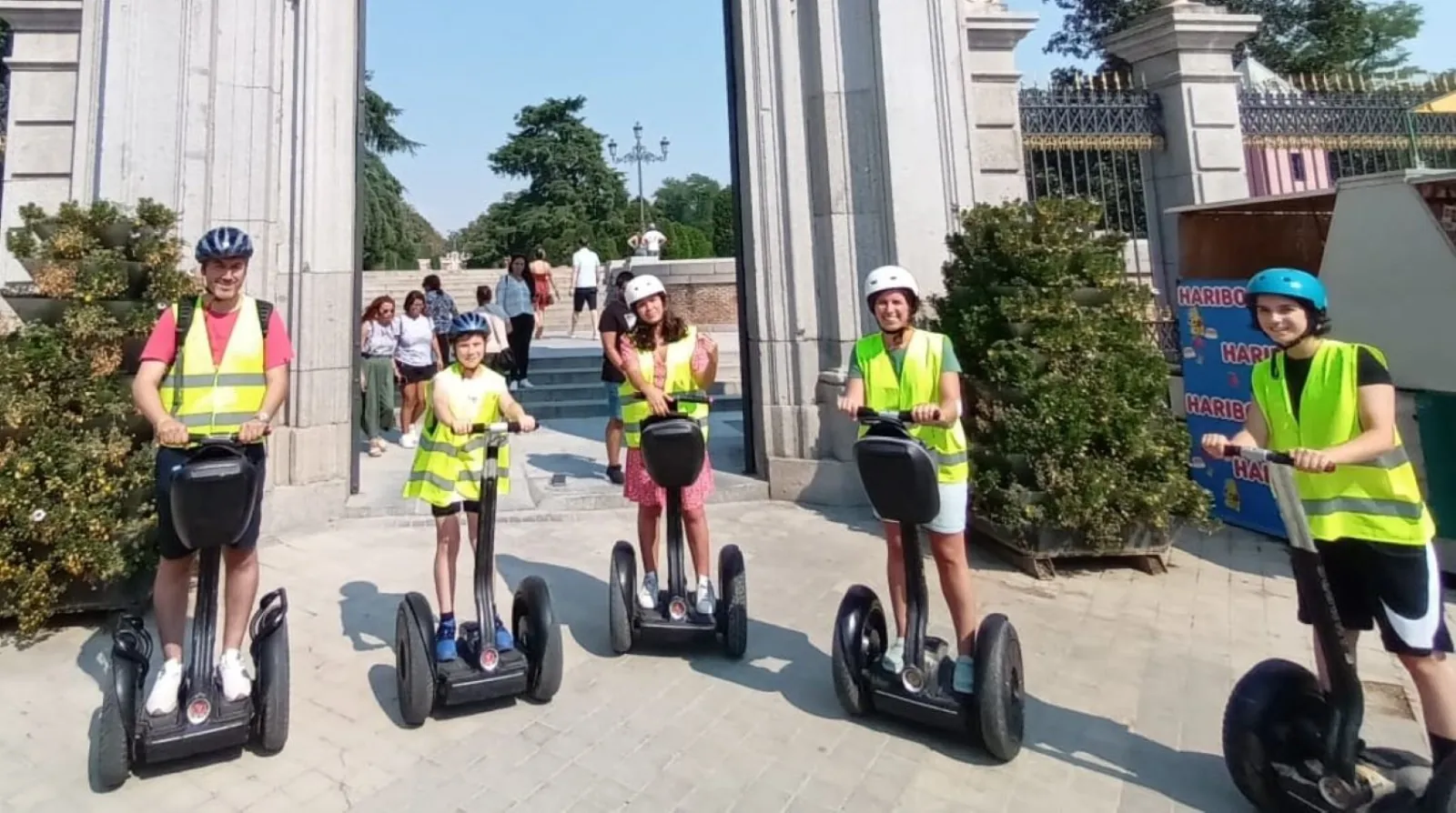 Segway group at the steps of the Almudena Cathedral