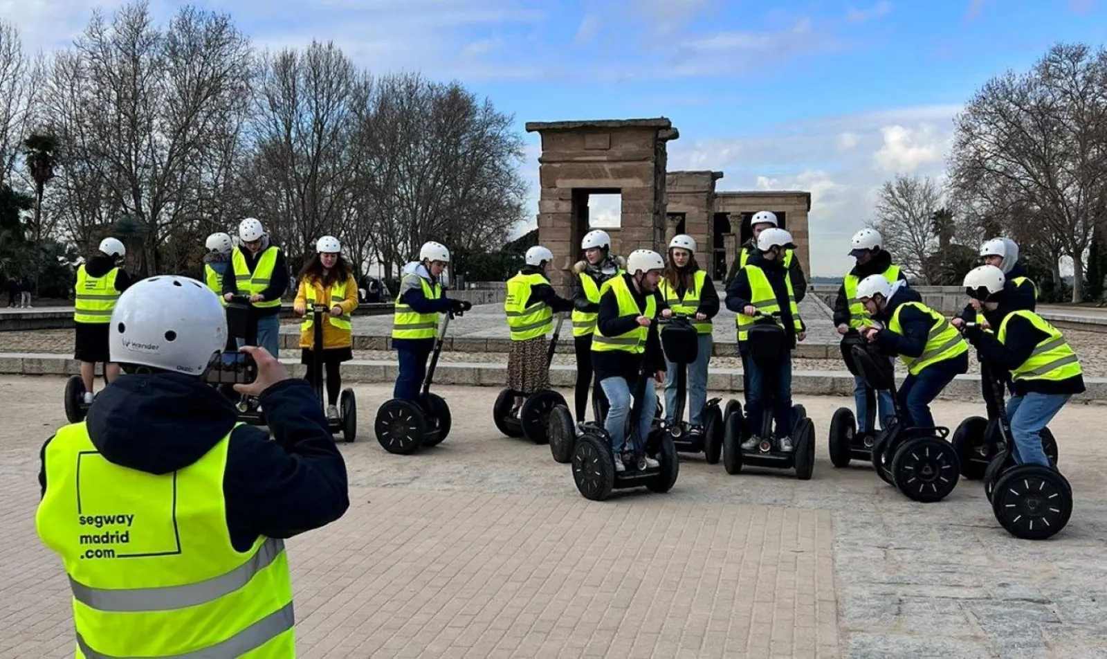 Segway group at the Templo de Debod in Madrid