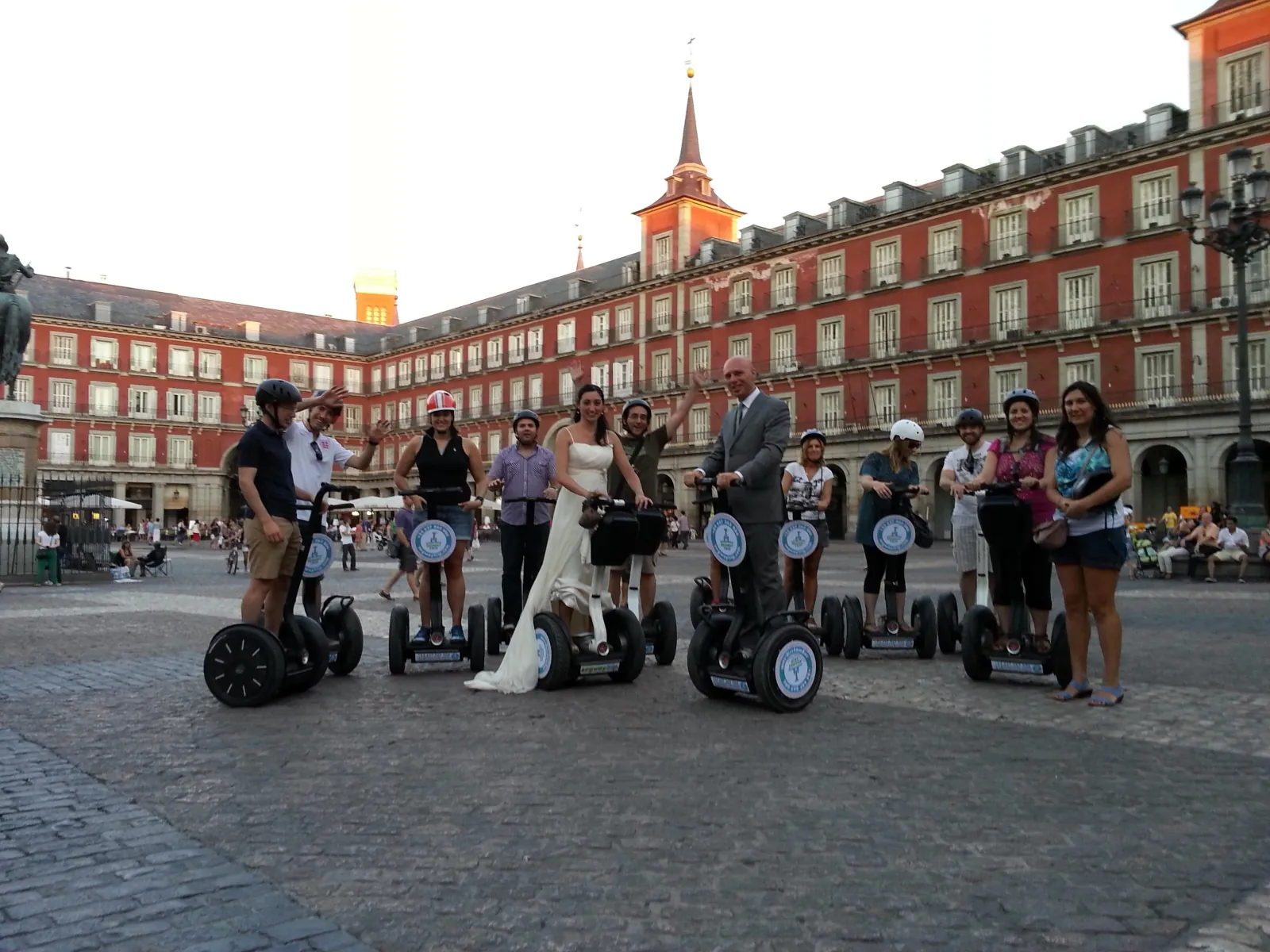 Segways in the arcaded square of Plaza Mayor